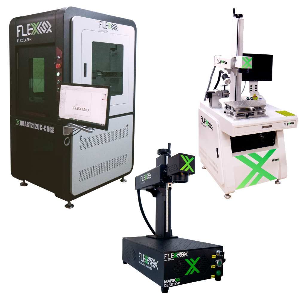 50W, 100W and 120W Quartz based Industrial Grade workstation fiber marking, engraving and cutting QUARTZ Series FlexMax Laser